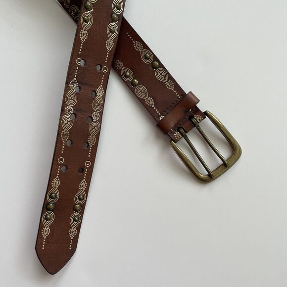 AriZona Accessories - Arizona Genuine Leather Belt Women’s Large Brass Detailing Excellent Condition!!